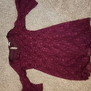 Maroon Mid Length Dress